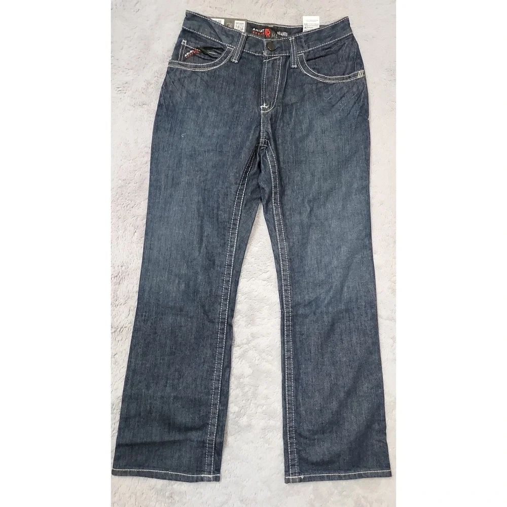 NEW Ariat FR Jeans Mens 30x30 M4 Relaxed Boot Cut Flame Resistant Denim Blue